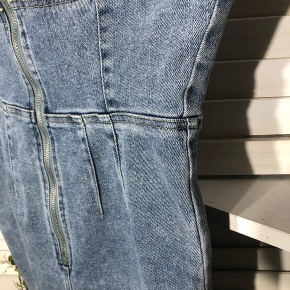 Emory Park Denim Jumpsuit Bell Bottoms Light Blue Size Medium - Picture 5 of 16
